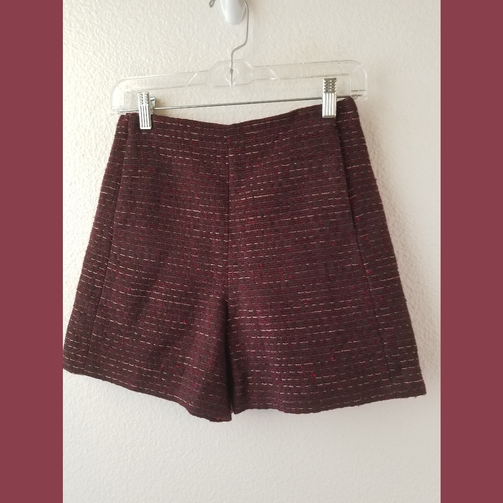 Massimo dutti NWT Maroon Tweed Dressy Shorts Sz 4
